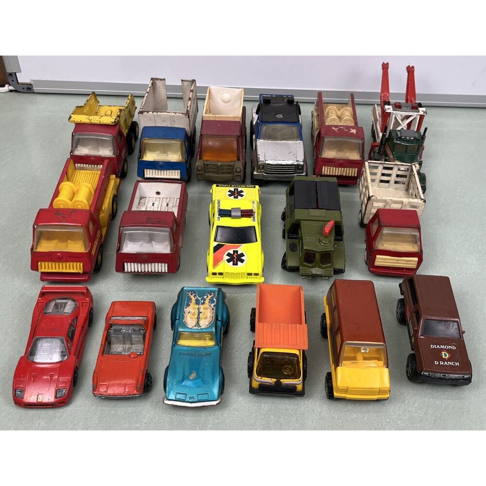 Vintage Tonka Trucks Metal Dump Fire Truck Van Buddy L Matchbox 1960s 70s 80s